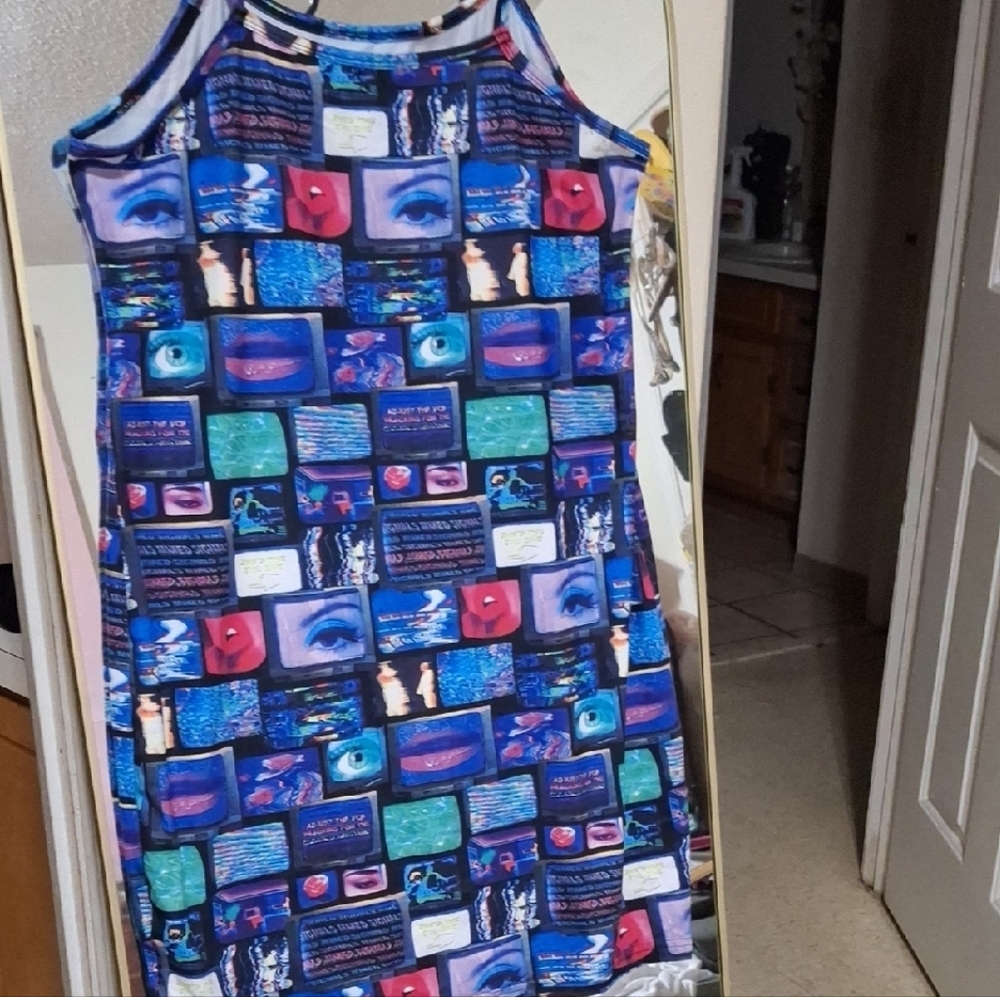 SHEIN Blue Halter Sheath Mini Dress